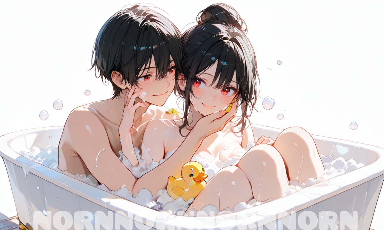 【#AIイラスト】風呂の日ぽにぽに